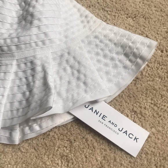 NWT Janie and Jack Girls Bow Hat in White, 3-6 mos - Picture 3 of 4